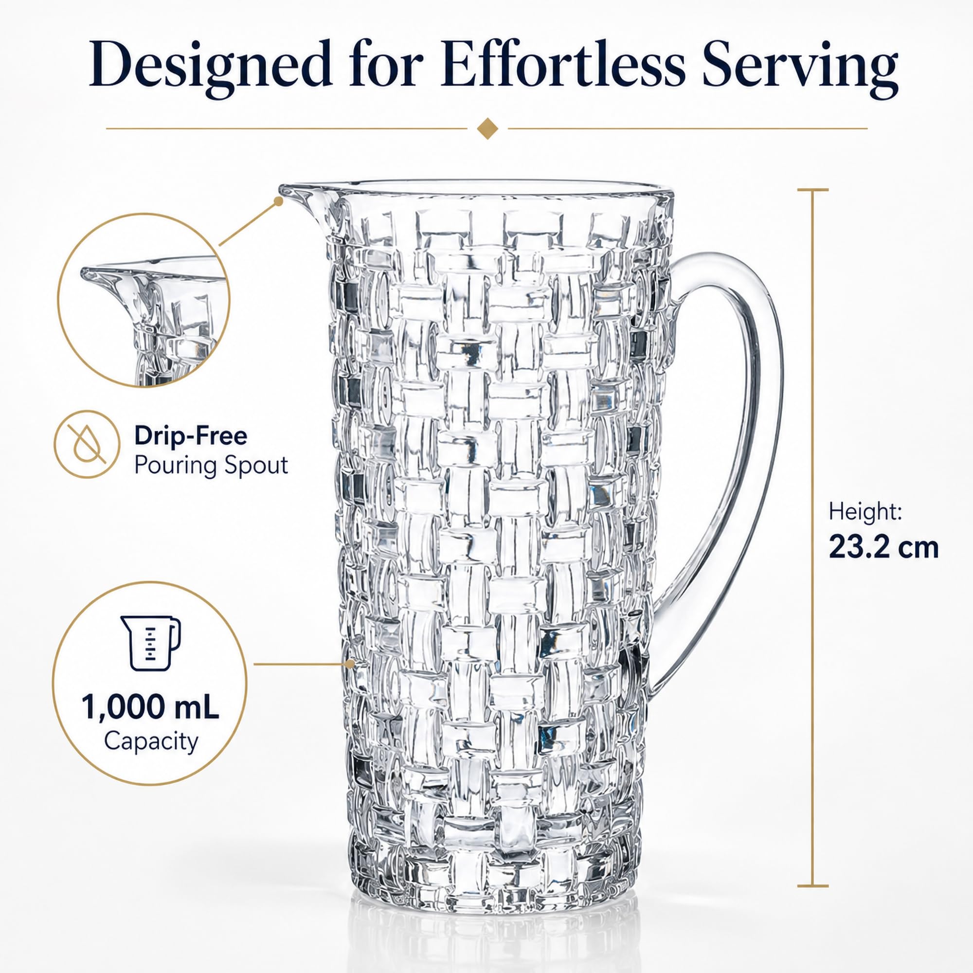 Amazon.com | Nachtmann Bossa Nova Pitcher, 40-Ounce Clear Water